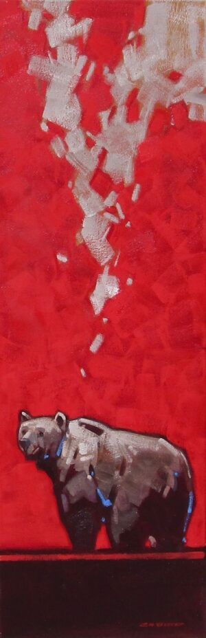 Cameron Bird - Border Stroll grizzly bear red painting animal