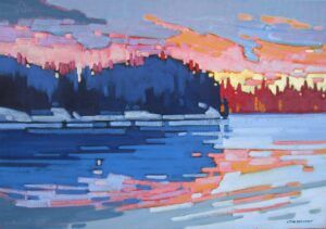 Cameron Bird - Kenora Sundown lake of the woods water sunset painting landscape