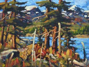 Rod Charlesworth - Rockies_Near_Jasper trees mountains landscape painting