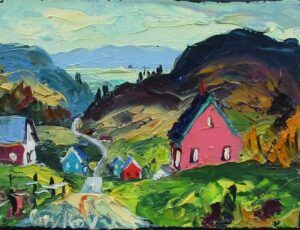 Guy Roy - Le fjord abstract landscape painting