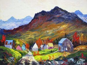 Guy Roy - Le temps de la chasse impasto abstract landscape painting