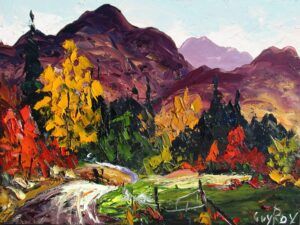 Guy Roy - Les beautes du pare abstract landscape painting impasto
