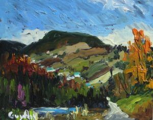Guy Roy - L'etang Painting Impasto Landscape
