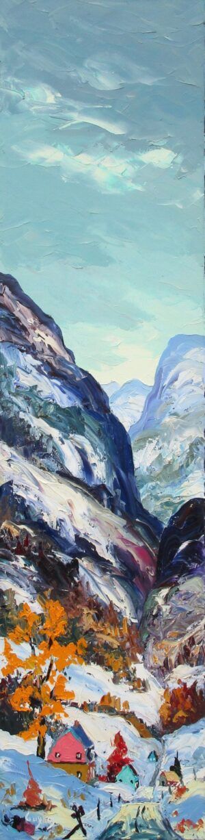 Guy Roy - L'hiver en couleurs abstract landscape painting impasto winter