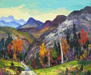 Guy Roy - Promenade dans le parc impasto painting landscape abstract