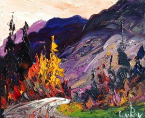 Guy Roy - Rayon de lumiere abstract landscape impasto painting
