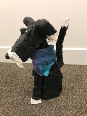 Hugh Rice - Branche collie dog sculpture