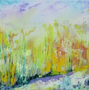 Hugh Rice - Woodland Light abstract painting landscape