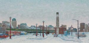 Roman Swiderek - Forks & CN Railway oil painting winnipeg