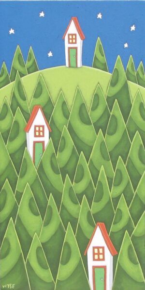 Peter Wyse - Good Night painting houses trees