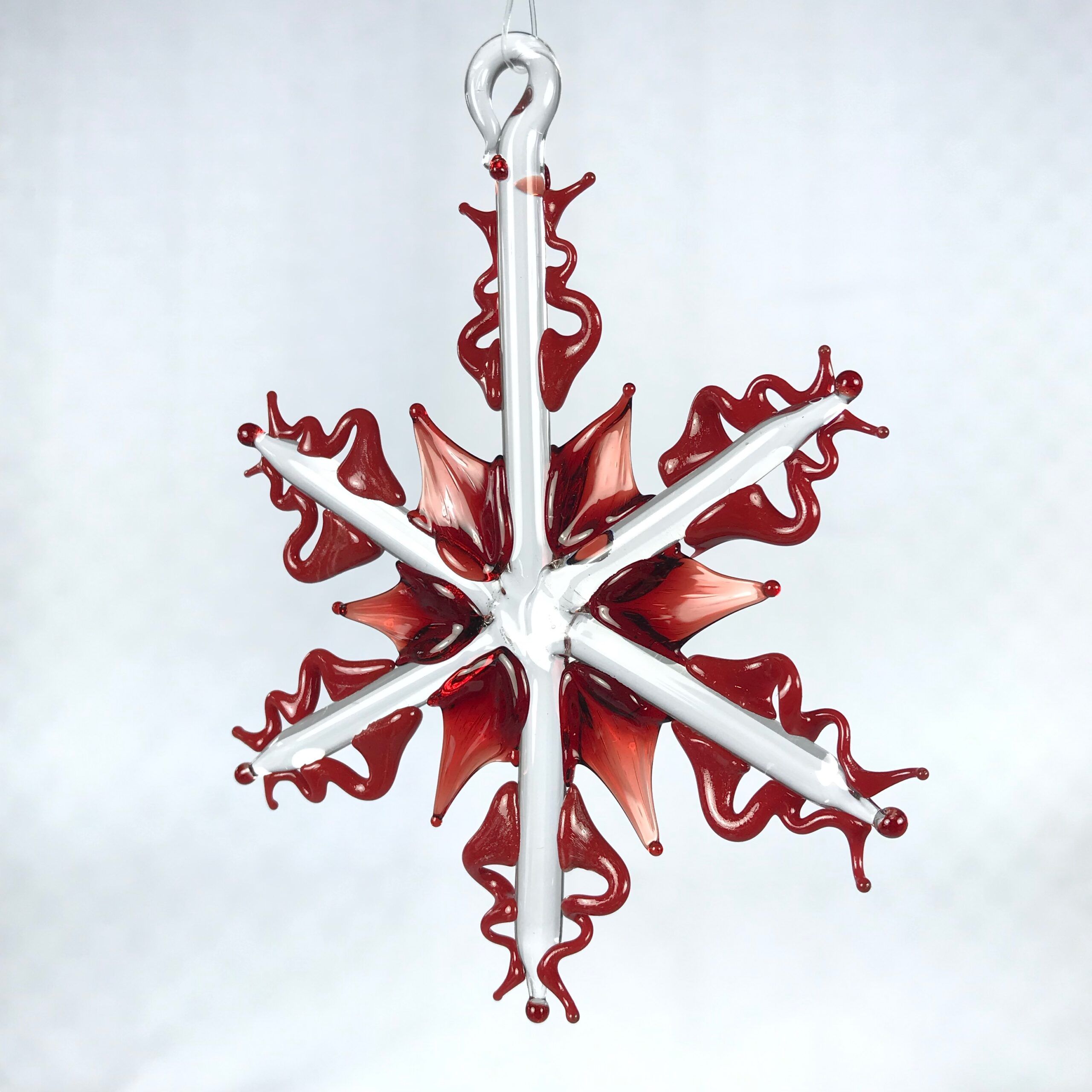 Dark Red Snowflake Ornament