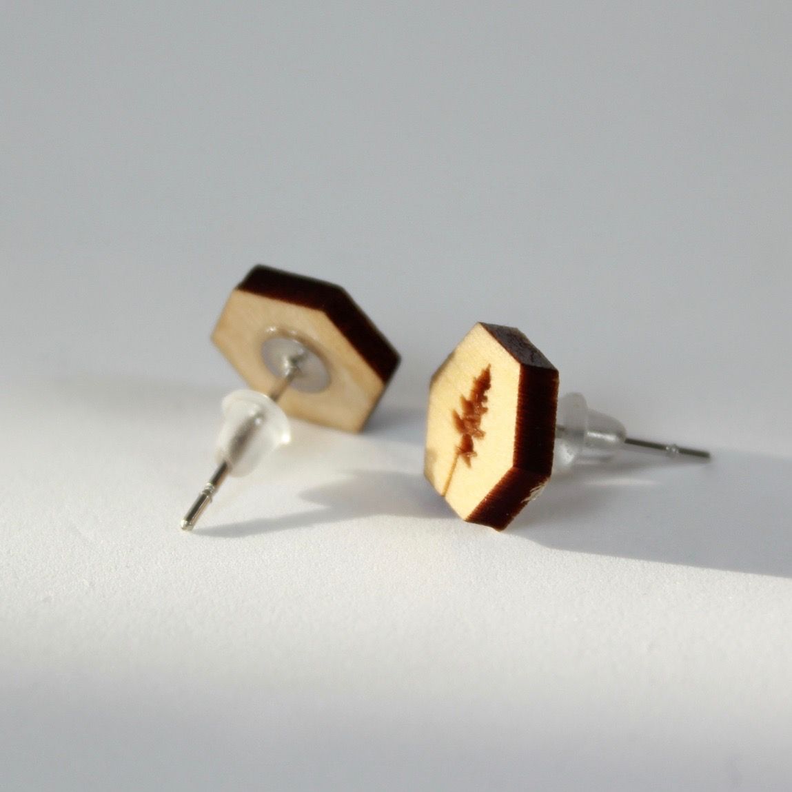 Wooden Tree Earrings