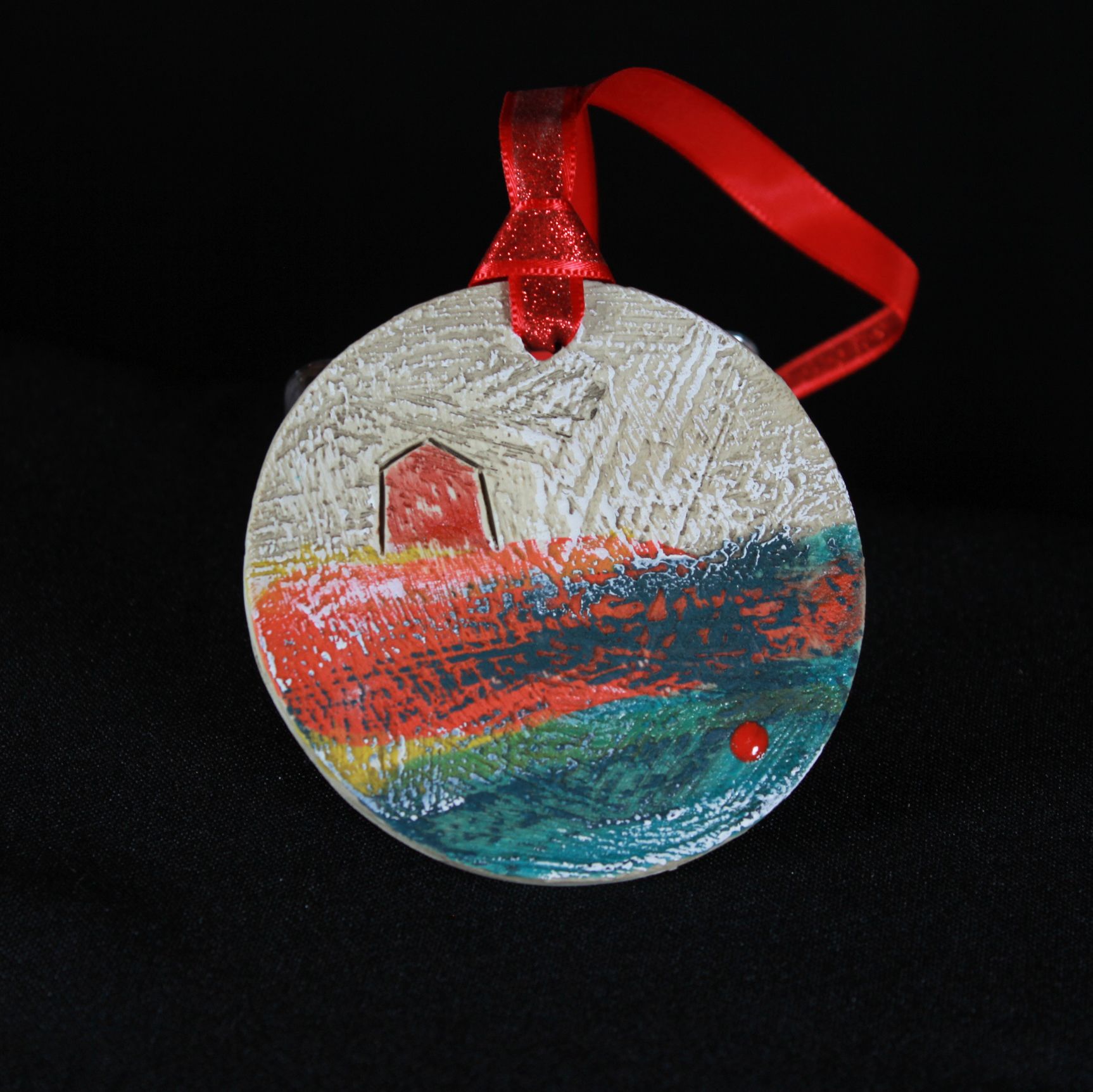 Ceramic Ornaments with Red