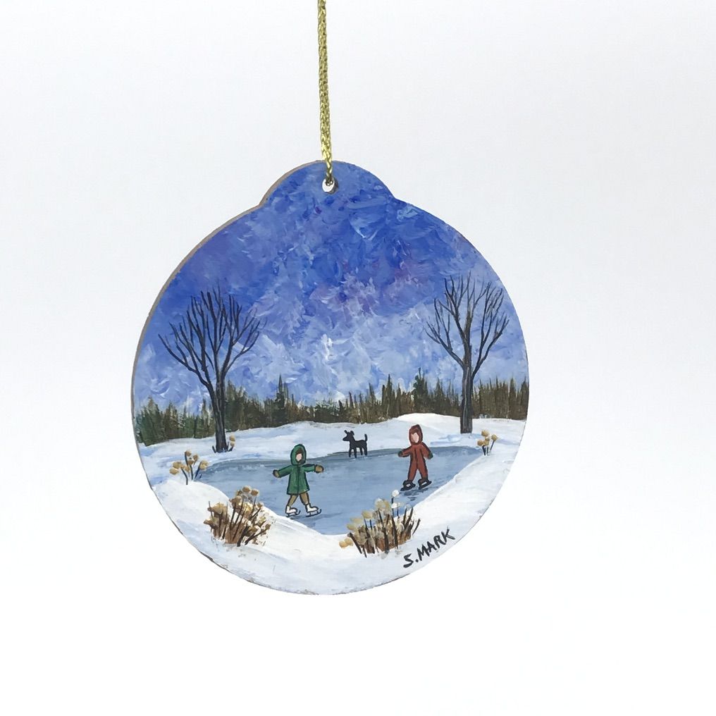 Skating on the Pond Ornament