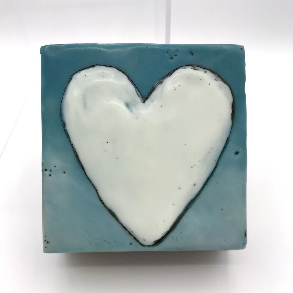 White Heart with Teal Gradient