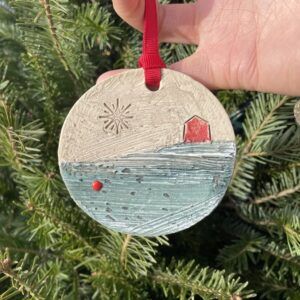 Blue Prairie 3 Ornament by Leslie McInally