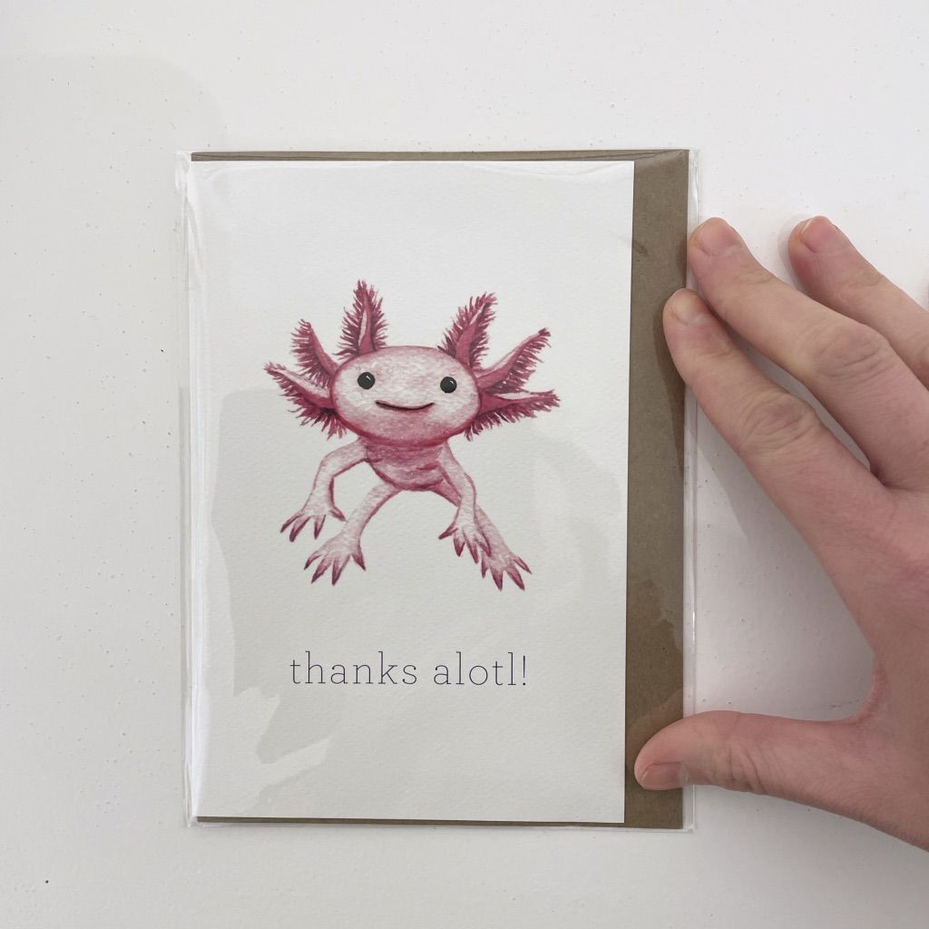Axolotl Thank You Card