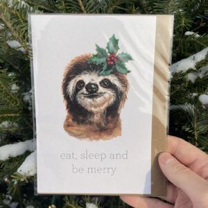Sloth Holiday Card