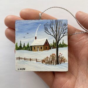 Cozy Cottage, Hand Painted Ornament