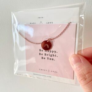 Engraved Rainbow Necklace (Rose Gold-Filled) – 18″ Chain