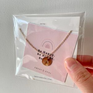 Engraved Rainbow Necklace (Gold-Filled) – 18″ Chain