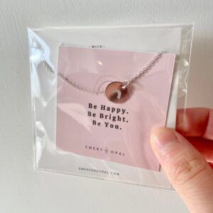 Engraved Rainbow Necklace (Sterling Silver) – 18″ Chain