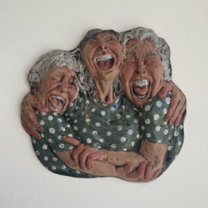 WallWorks: Blue Laughing Ladies by Elaine Brewer-White