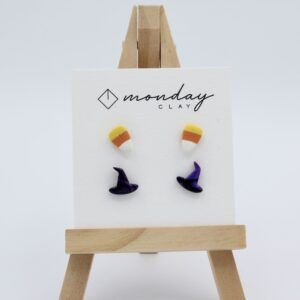 Candy Corn, Witch Hat Stud Set