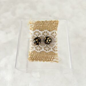 Ceramic Stud Earrings - Black/Gold Dots by Myriam Boulet