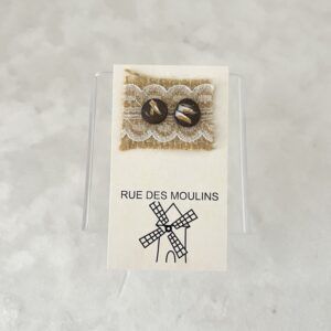 Ceramic Stud Earrings - Clay/Gold