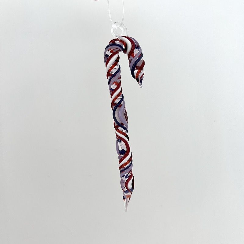 Glass Candy Cane Ornament A