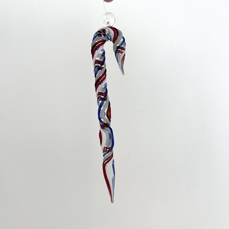 Glass Candy Cane Ornament D