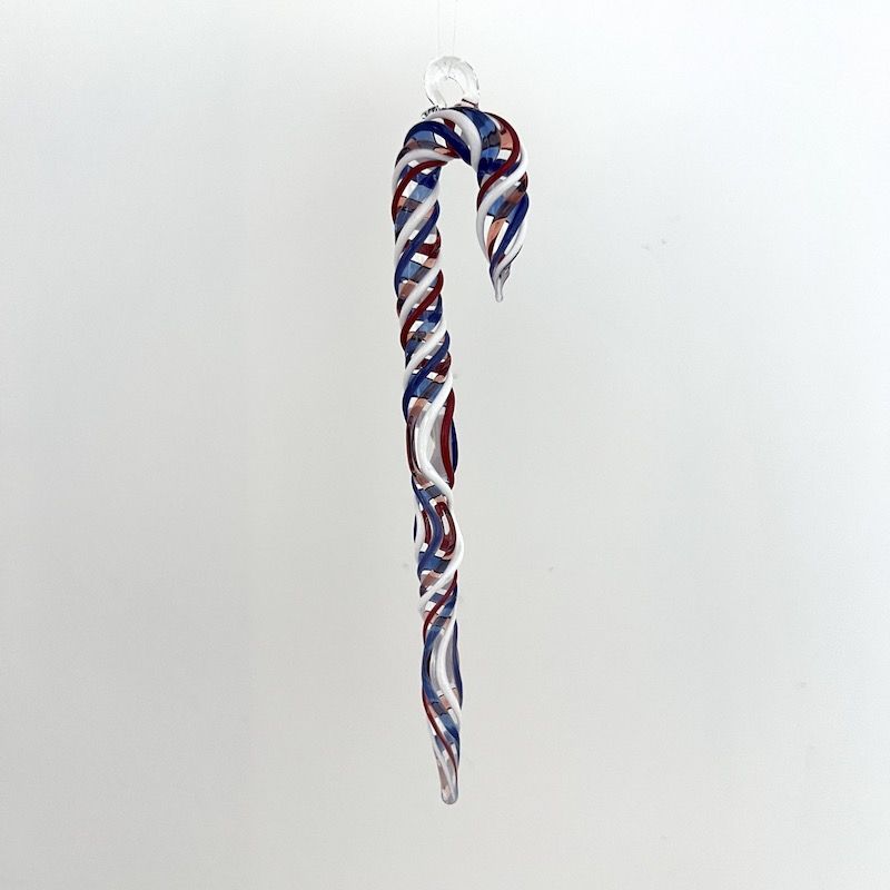 Glass Candy Cane Ornament E