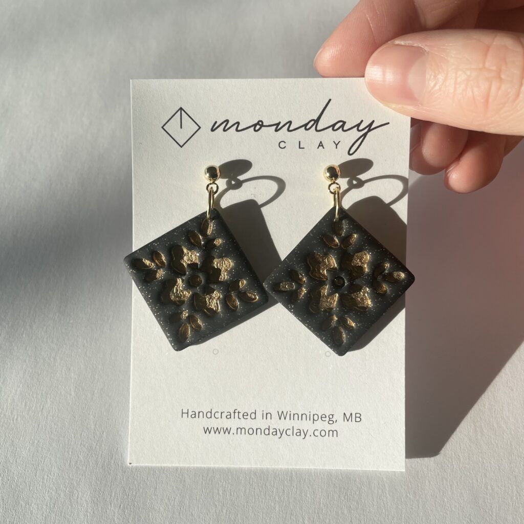 Black & Gold Tile Dangles
