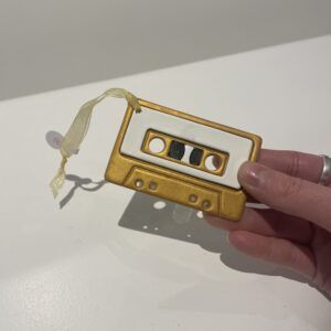 Gold Mix Tape Ornament by Monday Clay