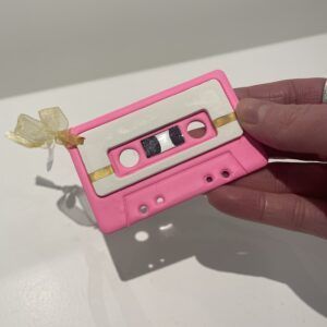 Pink Mix Tape Ornament by Monday Clay